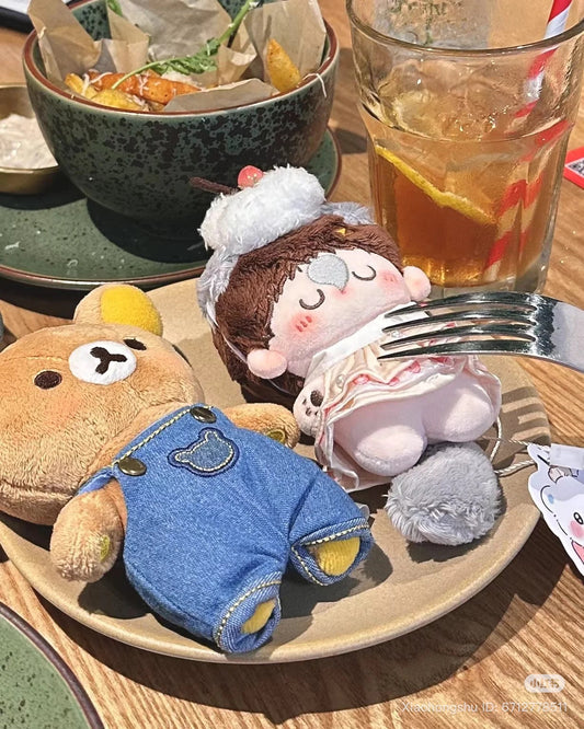 SAN-X | Rilakkuma Mascot Holder Plush Keychain Bag Charm Denim Jeans（Kurashiki Limited)