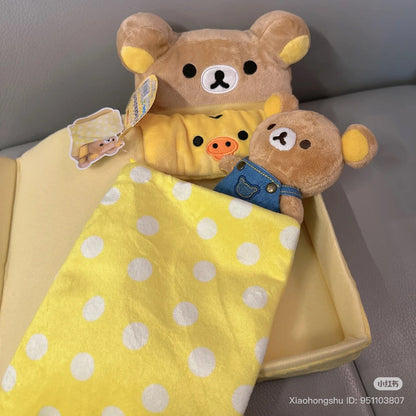 SAN-X | Rilakkuma Mascot Holder Plush Keychain Bag Charm Denim Jeans（Kurashiki Limited)