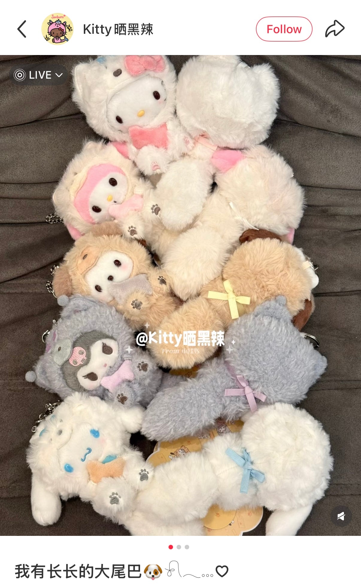 SANRIO | Cinnamoroll Mascot Holder Plush Keychain 16cm Approx. (Fluffy Dog)