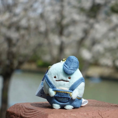 SAN-X | Sumikko Gurashi Tokage Mascot Holder Plush Keychain Bag Charm Denim (Kurashiki Limited)