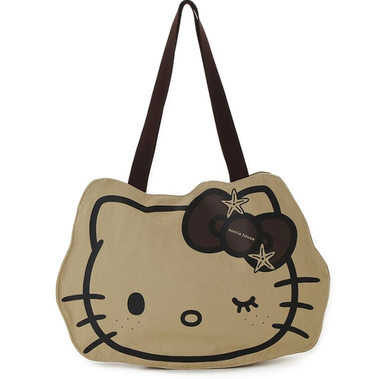 SANRIO HOUSE | Hello Kitty Face Die-cut Tote Bag 340x460x650mm (BEG)