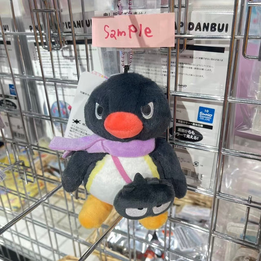 Pingu × Hapidanbui | Pingu with Badtz-maru Shaped Bag Plush Keychain Bag Charm Mascot Holder (Kakigori Pop-Up 2026)