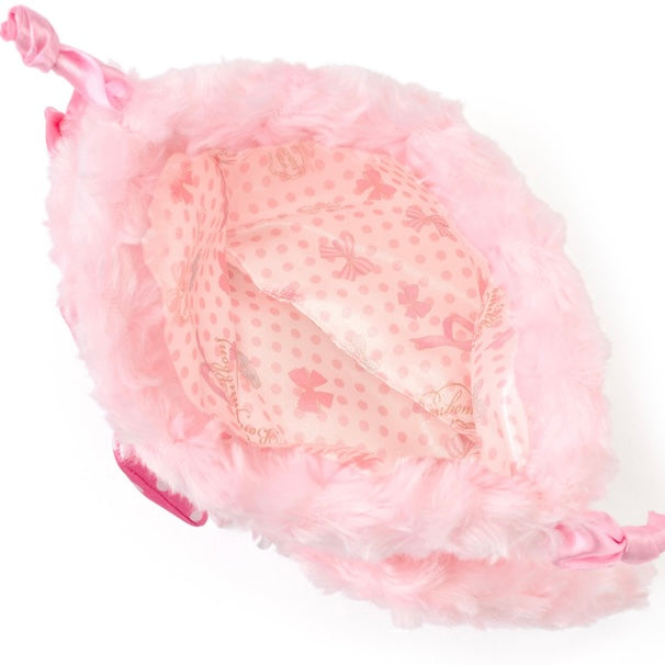 SANRIO | Bonbonribbon Curly Fur Head Dress Face Drawstring Bag 180x180mm