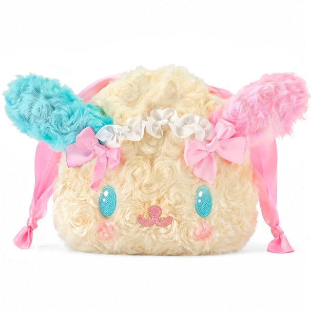 SANRIO | Usahana Curly Fur Head Dress Face Drawstring Bag 180x180mm