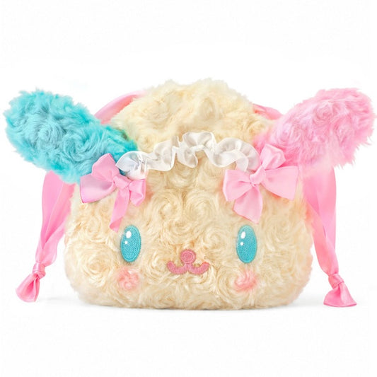 SANRIO | Usahana Curly Fur Head Dress Face Drawstring Bag 180x180mm