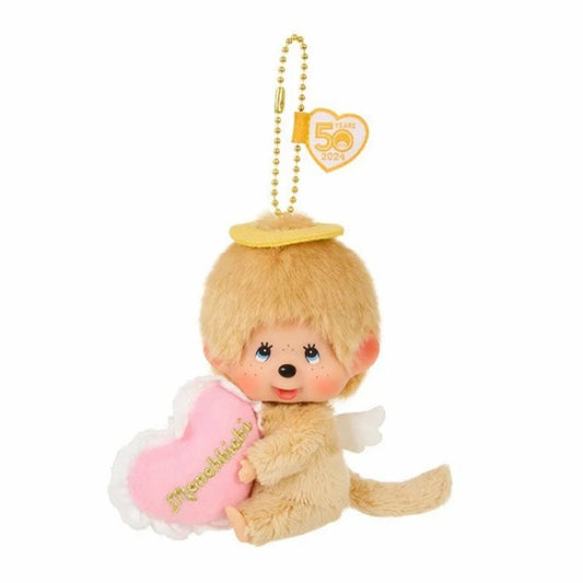 Monchhichi | Large Face SS Mascot Holder Bag Charm Keychain 105x110x65mm (Love Happy Angel)