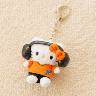 and St Me% x Sanrio Hello Kitty | Mini Mascot Holder Plush Keychain 13cm 5th Ver. (Headphones)