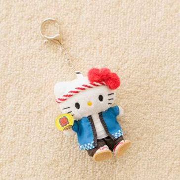 and St Me% x Sanrio Hello Kitty | Mini Mascot Holder Plush Keychain 13cm 5th Ver. (Happi)