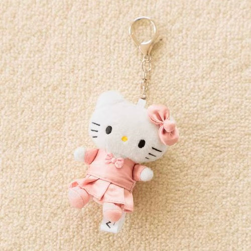 and St Me% x Sanrio Hello Kitty | Mini Mascot Holder Plush Keychain 13cm 5th Ver. (Pink Dress)