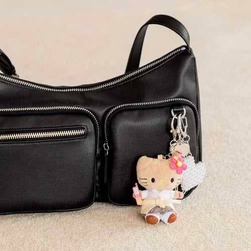 and St Me% x Sanrio Hello Kitty | Mini Mascot Holder Plush Keychain 13cm 5th Ver. (Tanned & Heisei)