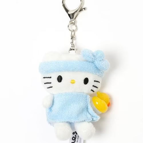 and St Me% x Sanrio Hello Kitty | Mini Mascot Holder Plush Keychain 13cm 5th Ver. (Bathrobe)