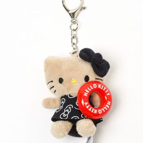 and St Me% x Sanrio Hello Kitty | Mini Mascot Holder Plush Keychain 13cm 5th Ver. (Tanned & Swimming Ring)