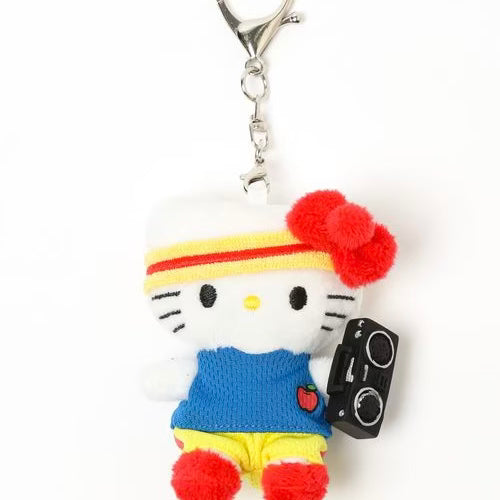 and St Me% x Sanrio Hello Kitty | Mini Mascot Holder Plush Keychain 13cm 5th Ver. (Rock and Roll)