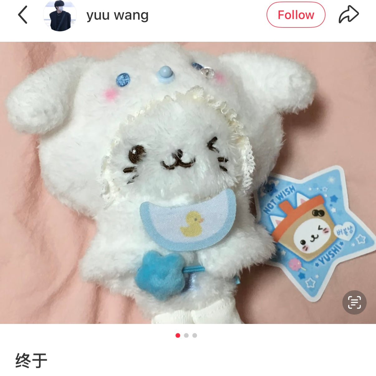 SANRIO | Cinnamoroll Plush Costume 19×1.5×19.5cm (Enjoy Idol)