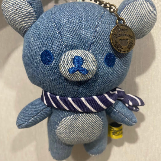 SAN-X | Rilakkuma Mascot Holder Plush Keychain Bag Charm Denim (Kurashiki Limited)
