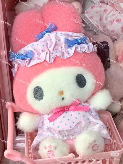 SANRIO | My Melody Mascot Holder Plush Keychain Bag Charm H15×W13×D9.5cm (Nightcap Ribbon)