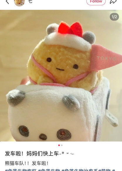 SAN-X | Sumikko Gurashi Tenori Plush Toy Panda Car 40×60×95mm