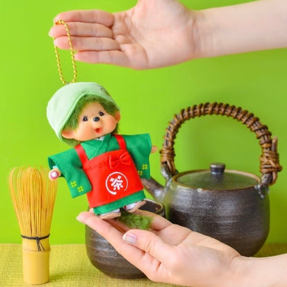 Monchhichi｜Matcha Thick Tea Mascot Holder Plush Keychain Bag Charm (Kyoto Arashiyama)