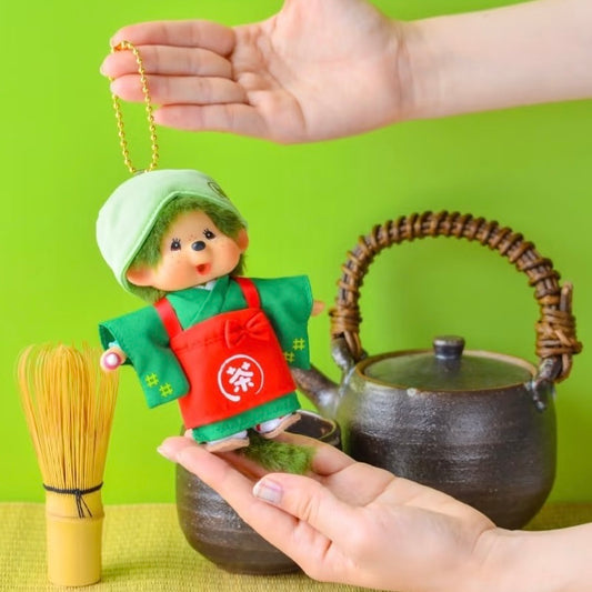 Monchhichi｜Matcha Thick Tea Mascot Holder Plush Keychain Bag Charm (Kyoto Arashiyama)