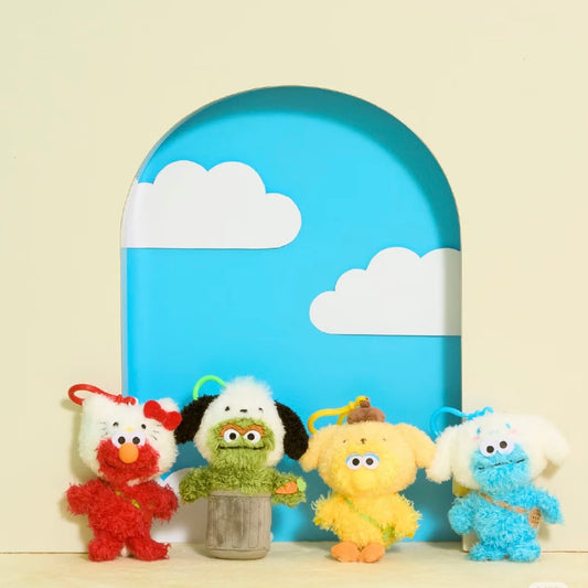 SESAME STREET MARKET x SANRIO | Cookie Monster x Cinnamoroll Mascot Holder Bag Charm Keychain