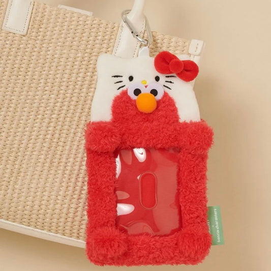 SESAME STREET MARKET x SANRIO | Elmo x Hello Kitty Plush Card Sleeve Pass Case ID Holder