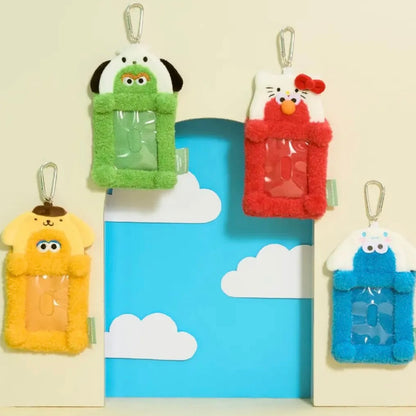 SESAME STREET MARKET x SANRIO | Elmo x Hello Kitty Plush Card Sleeve Pass Case ID Holder
