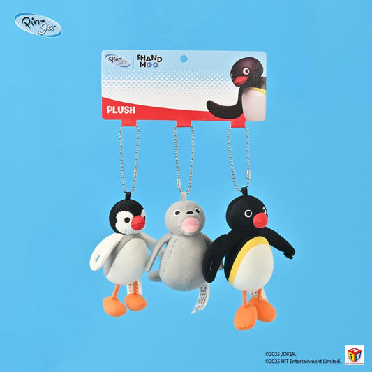 Pingu | Little Feet Series Magnetic Mascot Holder Bag Charm Plush Keychain Set Of Three