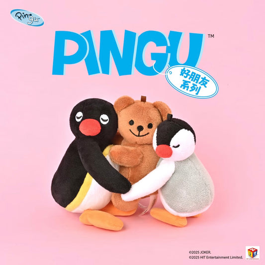 Pingu | Friends Series Magnetic Mascot Holder Bag Charm Plush Keychain Set Of Three