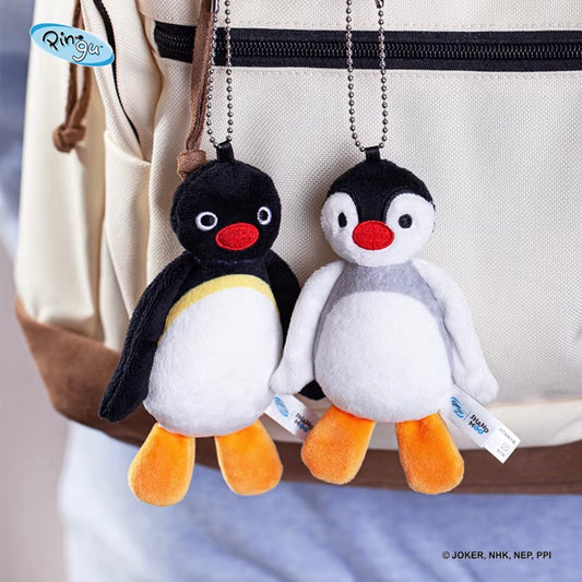 Pingu | Flat Series Mascot Holder Bag Charm Plush Keychain Set Of Two
