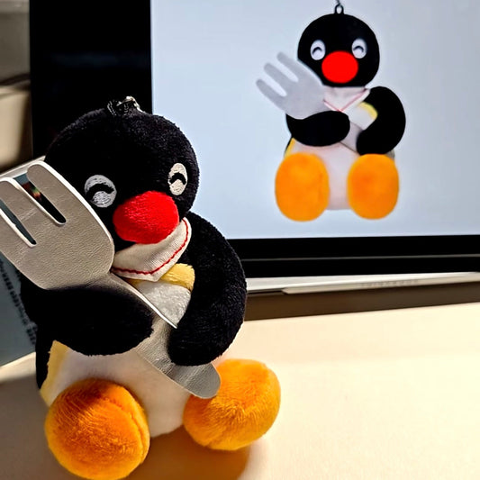 Pingu | Mascot Holder Bag Charm Plush Keychain (Eating)