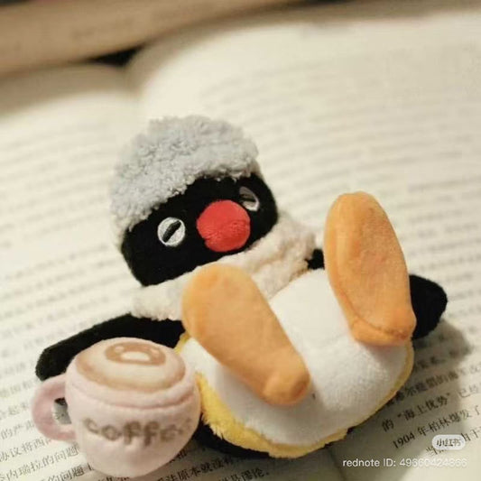 Pingu | Mascot Holder Bag Charm Plush Keychain (Coffee)