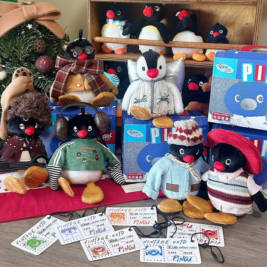 PINGU | 45th Anniversary Vintage OOTD Series Plush Blind Box 14cm Approx.  (Order 6 for a complete box)