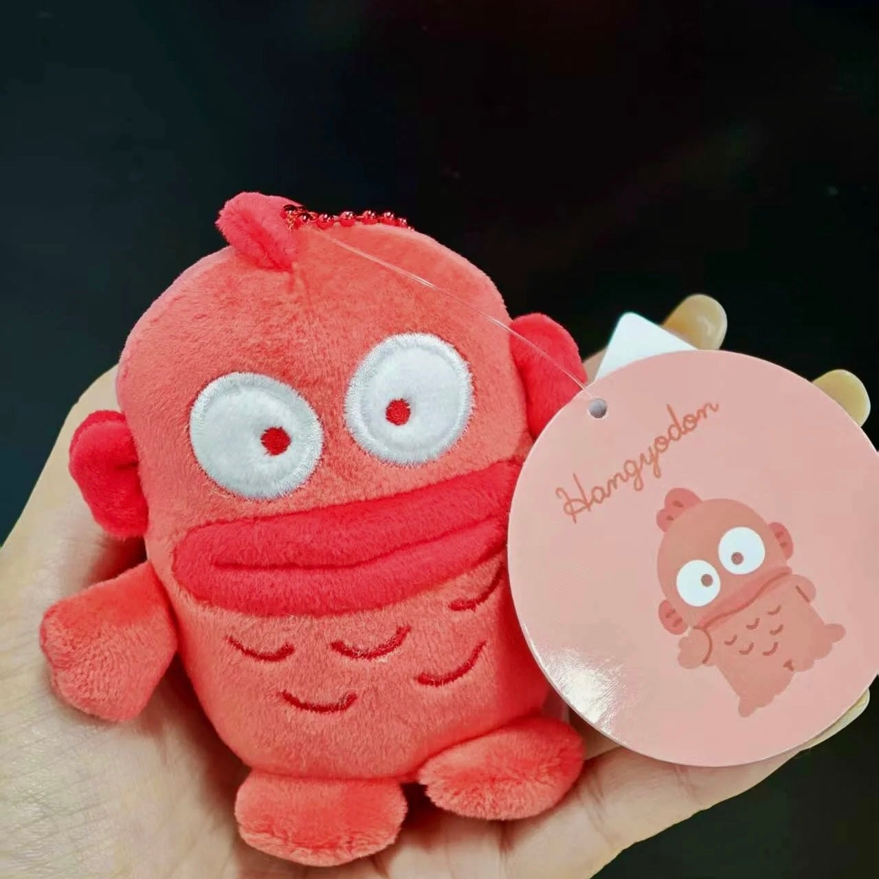SANRIO | Colorful Hangyodon Mini Mascot Holder Keychain Bag Charm 10cm Approx. (Red)
