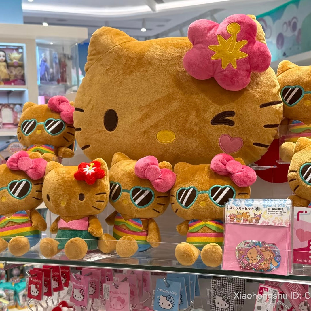 SANRIO | Hello Kitty Wink Die cut Cushion Plush 430×330×110mm (Tan Swimsuit Party)