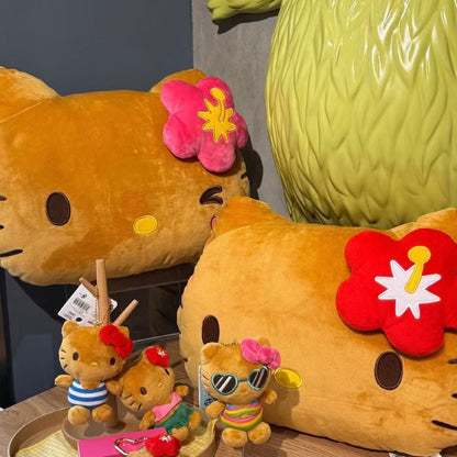 SANRIO | Hello Kitty Red Die cut Cushion Plush 430×330×110mm (Tan Swimsuit Party)