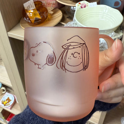 【Made in Japan】PEANUTS | Snoopy Clear Cup Mug 300ml (Pink)