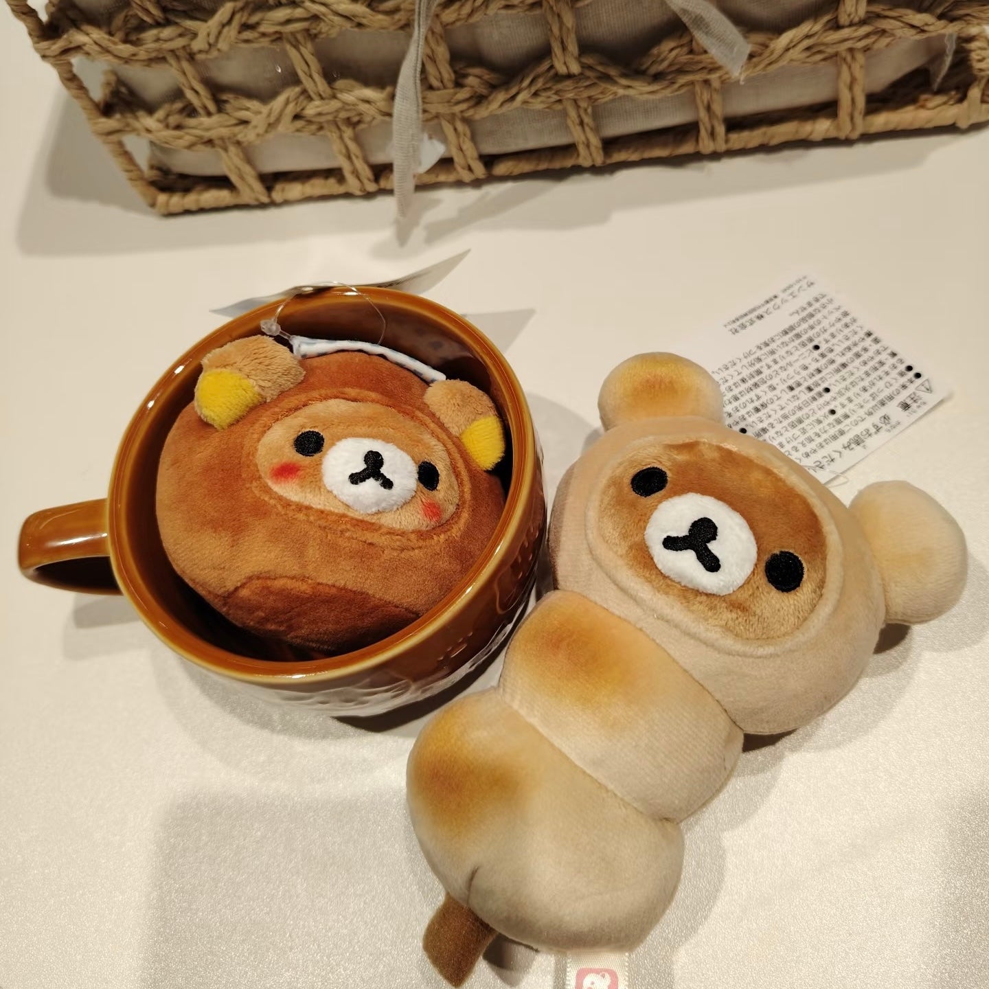 SAN-X | Rilakkuma Tea House Limited Mascot Holder Bag Charm Keychain (Manju Bun Style)