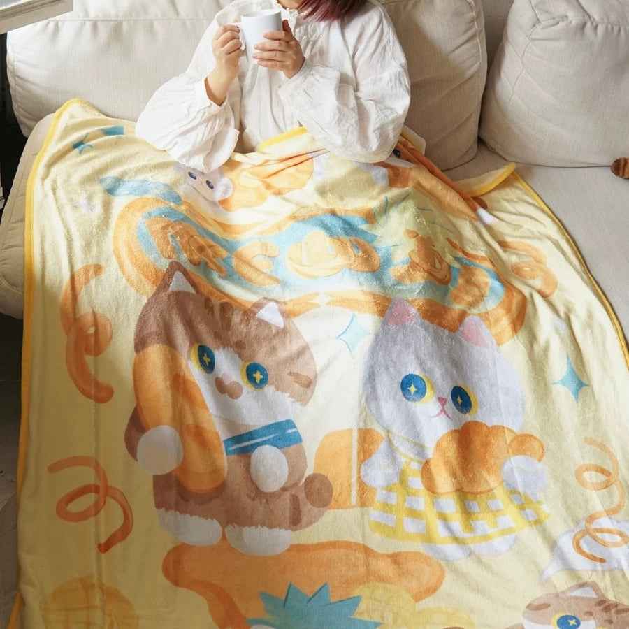 MEWJI♡ Shell Fabric Two -Side Blanket 165 x 125cm (Yellow)