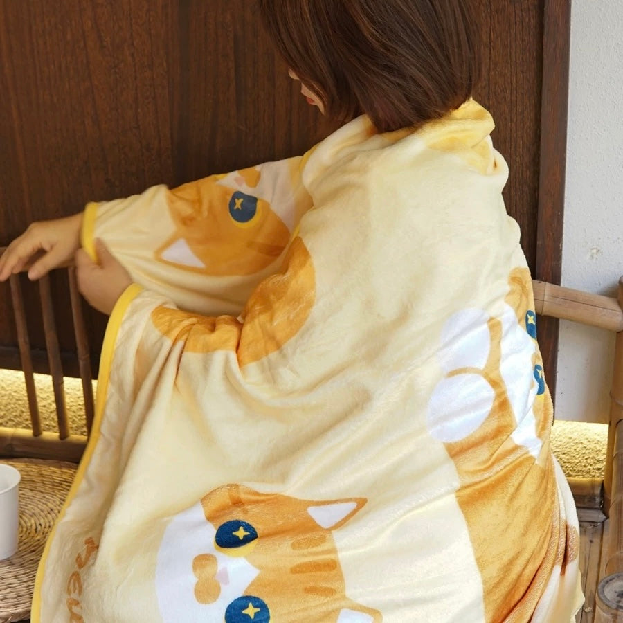 MEWJI♡ Shell Fabric Two -Side Blanket 165 x 125cm (Yellow)