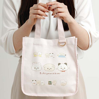 SAN-X | Ishiyowa-chan Mini Tote Bag 250×240×100mm (Junior Chan Appears Pink)