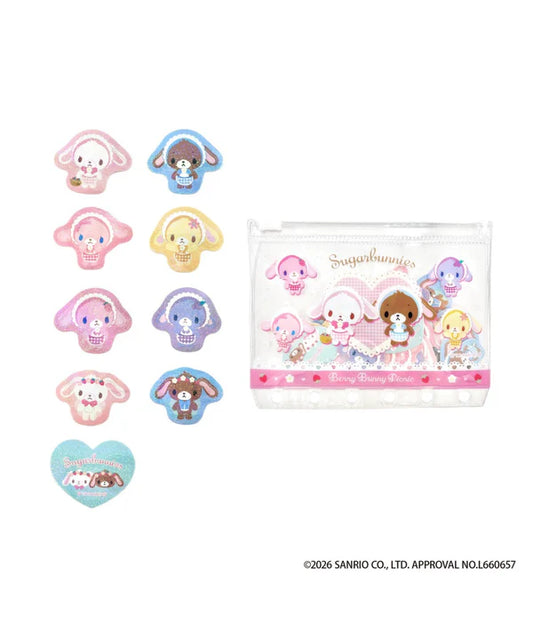 SPINNS x SANRIO | Sugarbunnies Glitter Stickers with Binder Pocket 34×27mm