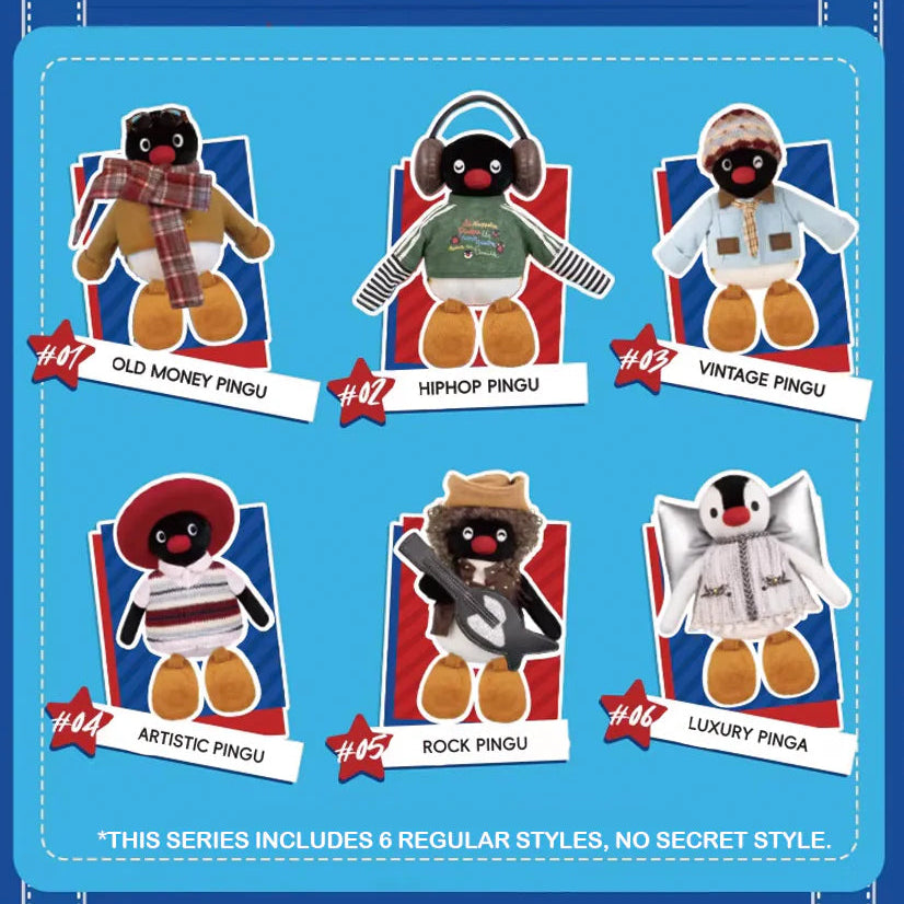 PINGU | 45th Anniversary Vintage OOTD Series Plush Blind Box 14cm Approx.  (Order 6 for a complete box)