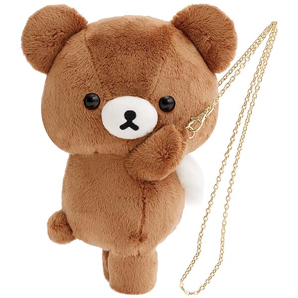 SAN-X | Rilakkuma Chairoikoguma Plush Pochette Bag Shoulder Bag 260×190×150mm (Chairoikoguma's Kumakyun Days)