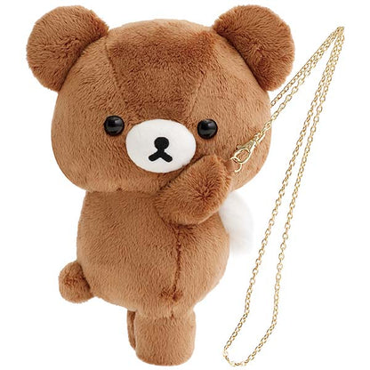 SAN-X | Rilakkuma Chairoikoguma Plush Pochette Bag Shoulder Bag 260×190×150mm (Chairoikoguma's Kumakyun Days)
