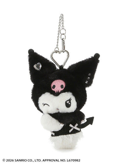 SNIDEL x Kuromi | Bijou Plush Charm Keychain Bag Charm 170x129mm (BLK)