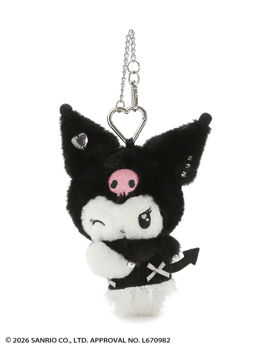SNIDEL x Kuromi | Bijou Plush Charm Keychain Bag Charm 170x129mm (BLK)