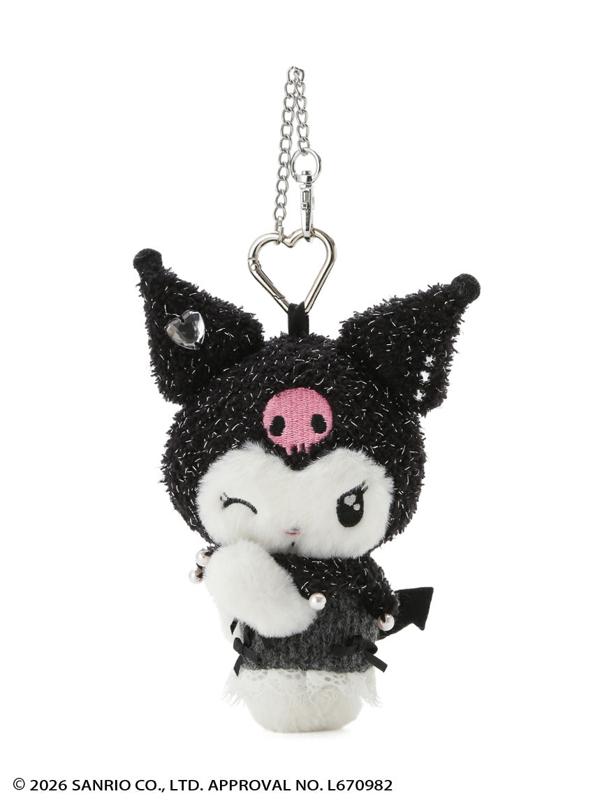 SNIDEL x Kuromi | Bijou Plush Charm Keychain Bag Charm 170x129mm (SLV)