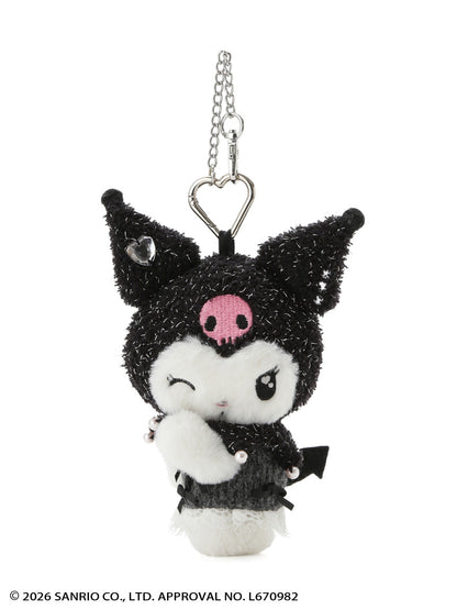 SNIDEL x Kuromi | Bijou Plush Charm Keychain Bag Charm 170x129mm (SLV)
