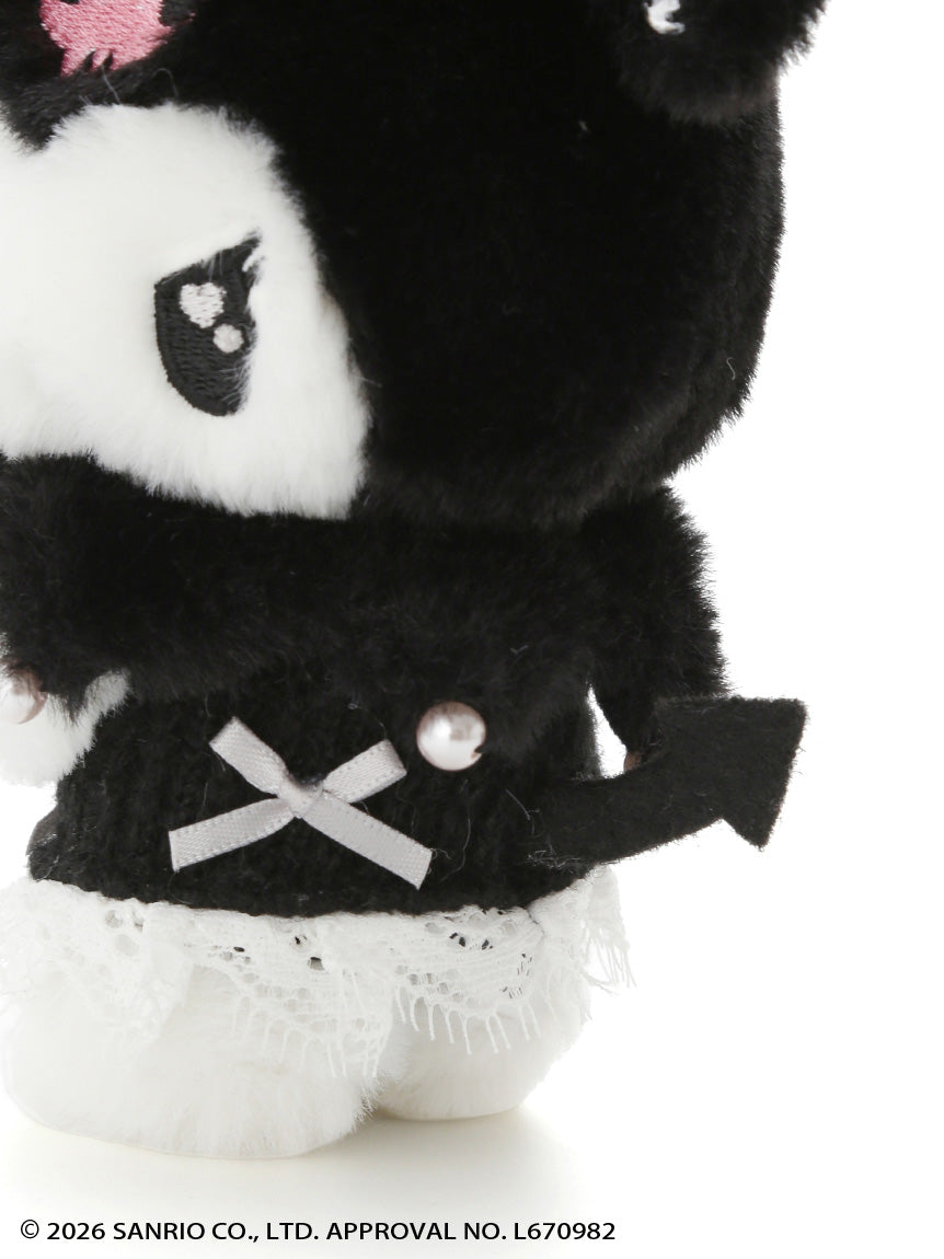 SNIDEL x Kuromi | Bijou Plush Charm Keychain Bag Charm 170x129mm (BLK)