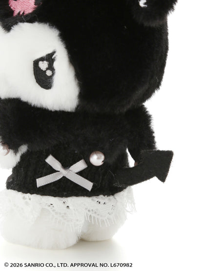 SNIDEL x Kuromi | Bijou Plush Charm Keychain Bag Charm 170x129mm (BLK)